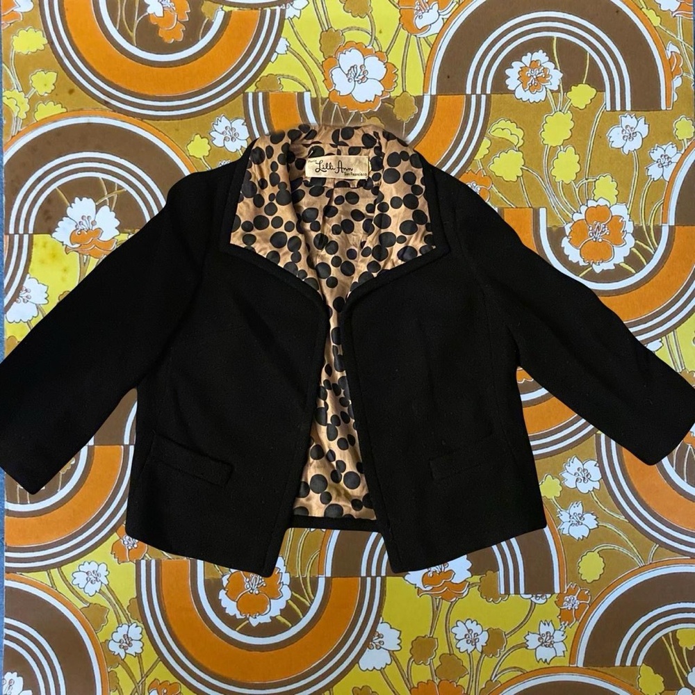 Lilli Ann ILGWU Black Jacket with Polka Dot Lining